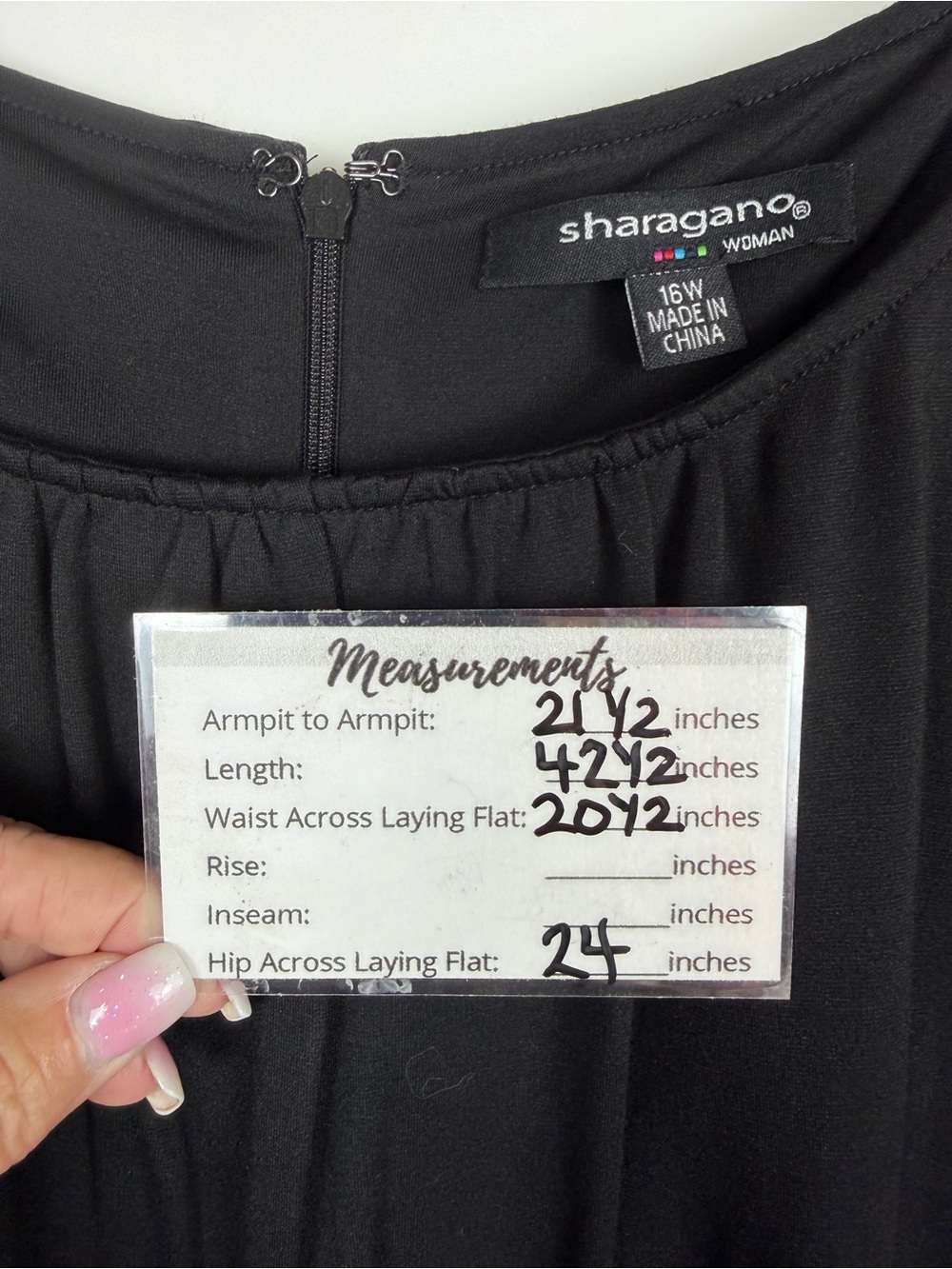 Sharagano NWT Women’s Black Midi Pleated 3/4 Sleeve Shift Dress In Size 16W - Picture 5 of 15